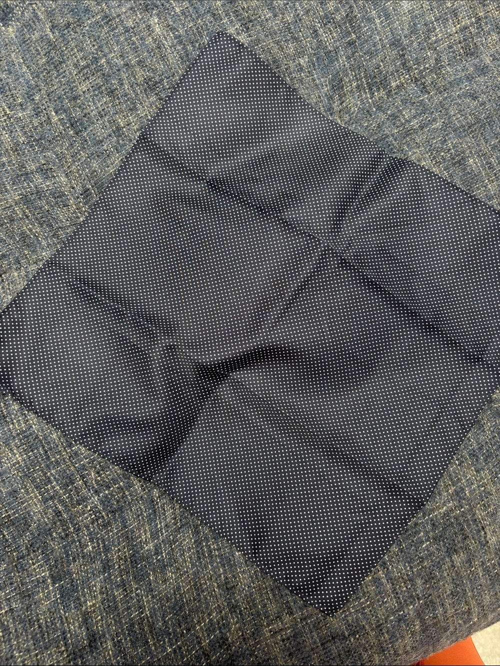 H&M Navy Pocket Square White Micro Dots